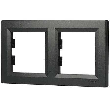 2-fach horizontaler Rahmen für die Doppel-Asphora-Steckdose Anthrazit