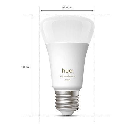 LED-Lampe E27 A60 8.1W = 75W 1100lm 1800-20000K CCT SMART Smart Bluetooth ZigBee Weißes Ambiente Philips HUE