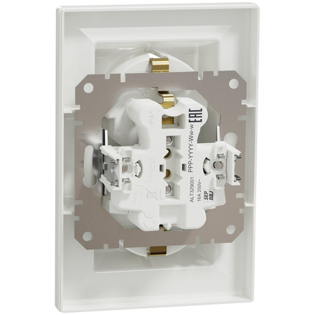 Doppel-SCHUKO-Steckdose 2x 2P+E mit SCHNEIDER ASFORA-Rahmen