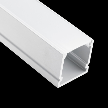 Anodisiertes Aluminium LED-Profil KM38 mit Milchglasabdeckung und Endkappen, 2m Silber LUMILED