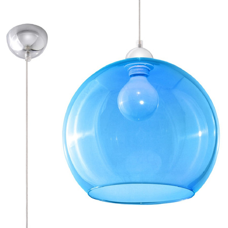 LED-Pendelleuchte BALL E27 Überhang Rund Blau SOLLUX