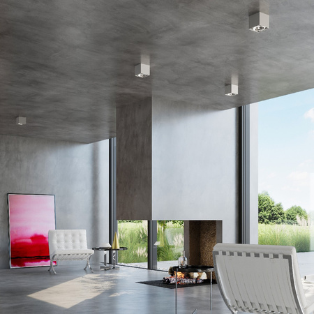 Anbauleuchte BLAKE GU10 Halogen Spot Tuba Cube Grau SOLLUX