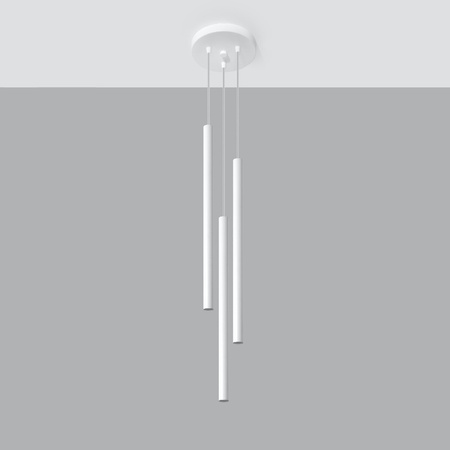 PASTELO Hängeleuchte 3P 3xG9 Überhang Minimalistisch Weiß SOLLUX