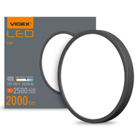 Plafond LED-Deckenleuchte Aufbauleuchte 20W 2500lm 4000K Neutral Schwarz Videx