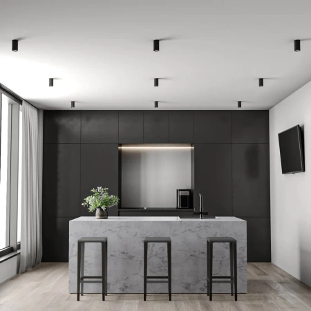 LED-Oberflächenmontage feste HALOGEN-Leuchte GU10 runde Decke Schwarz