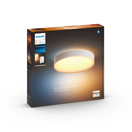 LED Plafond Deckenleuchte Enrave Weiß 33.5W 42.5cm CCT PHILIPS HUE Bluetooth + Dimmschalter
