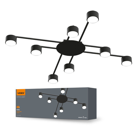 Kronleuchter Deckenleuchte 8x GX53 LED Schwarz Modern Videx