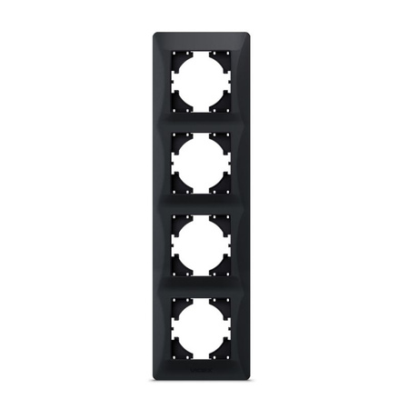 Horizontaler Rahmen für Wandsteckdosen mit vier Steckplätzen Schwarz BINERA VIDEX