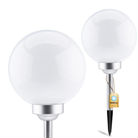 Solar Gartenlampe LED Milky Ball 20cm Drive-in IP44 Dämmerungssensor