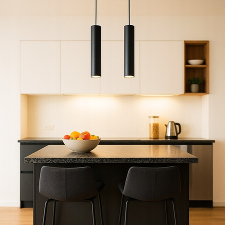 KEON Ceiling Pendelleuchte 2xGU10 Verstellbare Röhre Schwarz MASTERLED