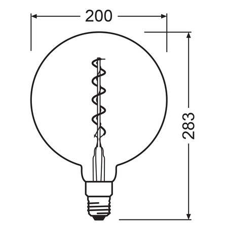 LED Leuchtmittel E27 G200 4W = 15W 140lm 1800K Warm 330° Filament OSRAM Vintage 1906