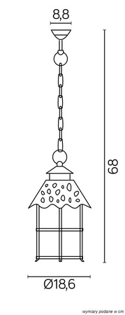 Hängende LED-Gartenleuchte für den Außenbereich Toledo K 1018/1/R E27 Su-Ma