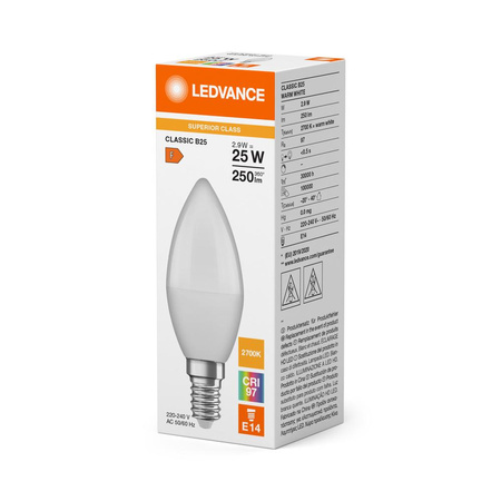 LED Lampen B37 E14 2.9W = 25W 250lm 2700K Warmweiß LEDVANCE