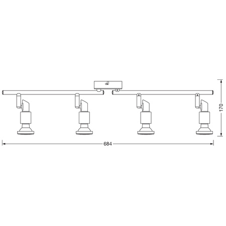 Deckenleuchte Wandleuchte Reflektor 4xGU10 2,6W 920lm 2700K Warm SPOT LEDVANCE