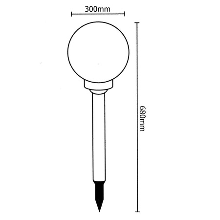 SOLAR-LED-Gartenlampe mit Nieten RGB-Bodenkugel 30cm Weiß + VOLTENO-Fernbedienung