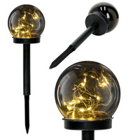 Solar Gartenmast im Freien stehend LED 3000K Warm IP44 Schwarz Kugel Kobi