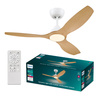 Deckenventilator 32W LED-Deckenleuchte 24W 2650lm 3000/4300/6500K CCT Braun Weiß + Pilot Olas Philips