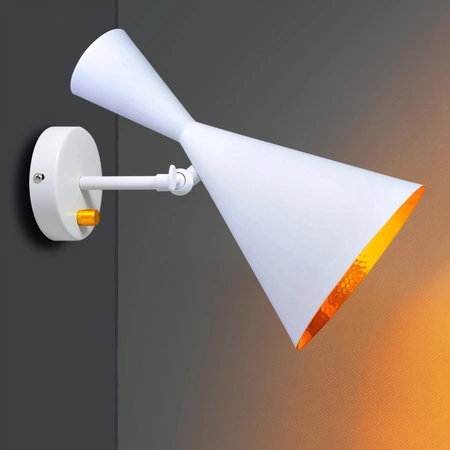 Wandlampenreflektor für LED E27 MODERN W306-C Weiß und Gold - GOLDLUX (Polux)