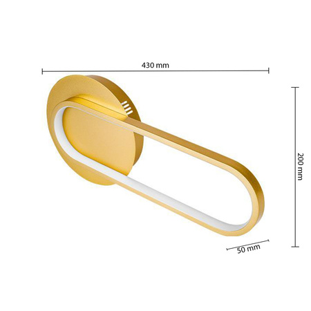 LED-Wandleuchte Dekorativ 13W 1100lm 4000K 120° Gold 43cm Goldimo Masterled