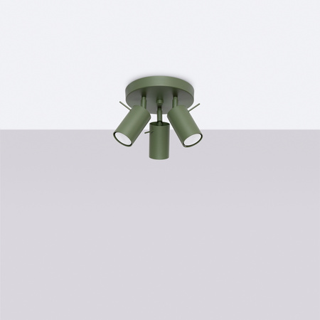 Plafond Tuba Spot Deckenleuchte 3x GU10 Olive Ring Bittersweet Shimmer SL.1503 Sollux