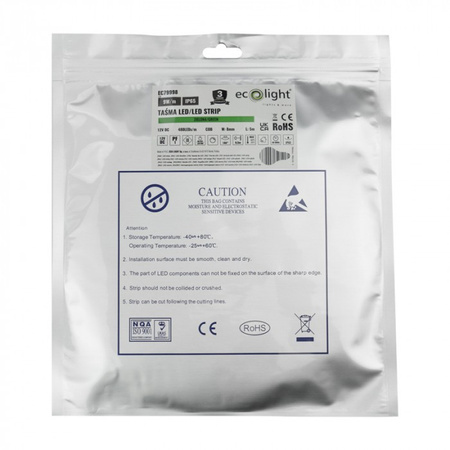 LED-Streifen COB 9W/m 480LED/m 12V Grün IP65 Rolle 5m Ecolight