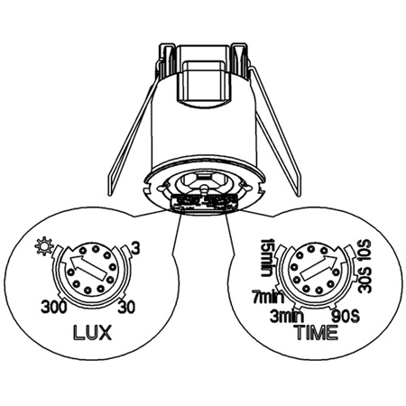 PIR-Bewegungs- und Dämmerungssensor Einbau 360° 8 m Innenbereich Weiß