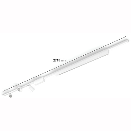 Perifo Lighting Rail Kit 1.5m + 3x Reflektor + LED Licht 44.6W CCT RGB Philips HUE Bluetooth Weiß