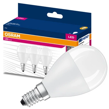 3x LED Lampe E14 P45 7W = 60W 806lm 6500K Kalt 200° OSRAM Value