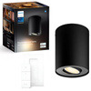 LED Spot Pillar Schwarz 4.2W CCT PHILIPS HUE Bluetooth Zigbee Deckenleuchte + Dimmschalter