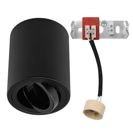 Aufbauröhre HALOGEN Spot Moving LUNDO GU10 LUMILED Rund Schwarz 80mm