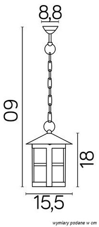 Hängende LED-Gartenleuchte für den Außenbereich CORDOBA K 1018/1/T E27 Su-Ma