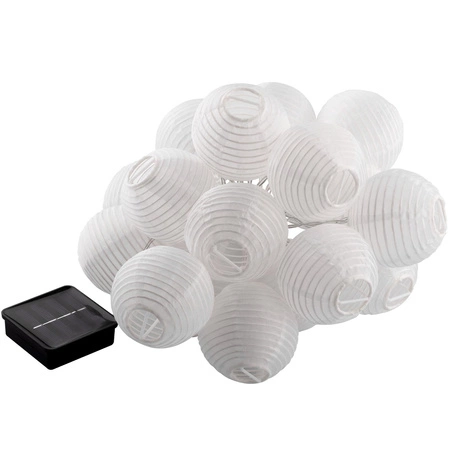 20x LED Solar Lichterkette, Außen Garten Lichterkette 7.59m 3000K warm RISA LUMILED