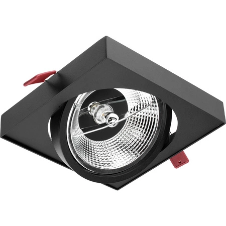 Einbaustrahler GU10, AR111 Einbauspot 14.5cm Quadrat beweglich Schwarz CARPI LUMILED