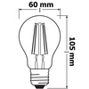 LED-Lampe E27 A60 5.8W = 60W 806lm 2700K Warm 300° CRI90 Glühfaden Dimmbar OSRAM SUPER STAR+