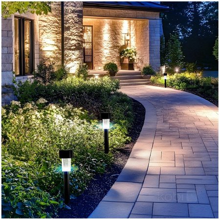Solar Garten Pole Outdoor Stehend LED 6000K Kalt IP44 Schwarz Zen Kobi