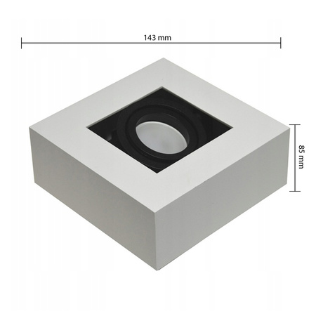 Aufputz-Halogenröhre Reflektor Spot GU10 Quadratisch Beweglich Weiß Schwarz Nemo Masterled