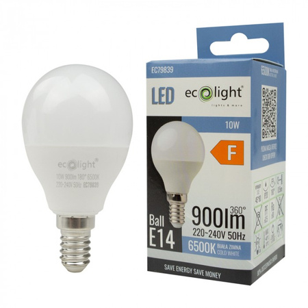 LED-Glühbirne P45 E14 10W 900lm 6500K Cold Ecolight