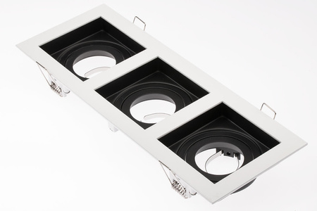 Einbaustrahler 3x GU10, Einbauspot HALOGEN Quadrat beweglich Weiß GEMINUS LUMILED