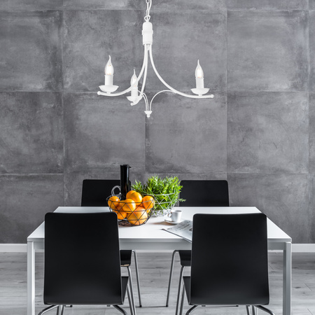 LUCY Hängelampe 3xE14 Kronleuchter Weiß Klassisch LM-3.153 Lamkur