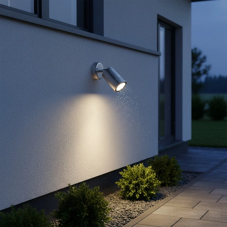 Gartenwandleuchte LED GU10 OLIMP bewegliche silberne Höhenleuchte - GOLDLUX (Polux)