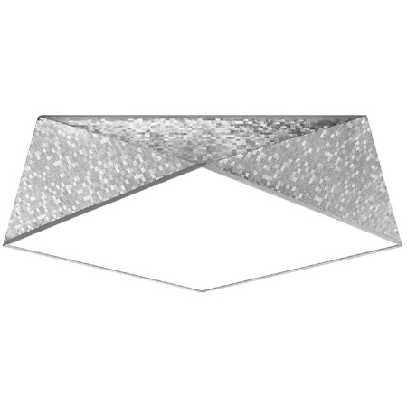 LED-Deckenleuchte Deckenaufbauleuchten HEXA 3xE27 quadratische Leuchte 45cm silber SOLLUX