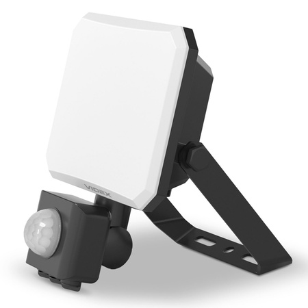 LED-Flutlicht 20W 1900lm 5000K Kalt mit Bewegungs- und Dämmerungssensor Schwarz mit Milchglasschirm Videx