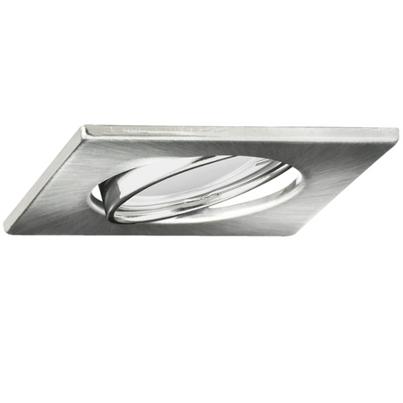 Set aus 3x beweglichen Halogenlampen GOLDLUX (Polux), quadratisch, Nickel + GU10 3,5W LED Lampen