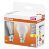 2x LED Glühbirne A60 B22d 6.5W = 60W 806lm 2700K Warm 300° Retrofit Glühfaden CLASSIC Osram