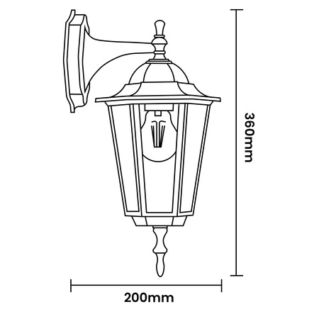 Wandleuchte Außen E27, Hängende Gartenlaterne Patina BELLIS LUMILED