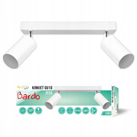 Wandsteckdose Aufbaulampe Beweglich 2x GU10 Weiß Matt Chrom Bardo Masterled