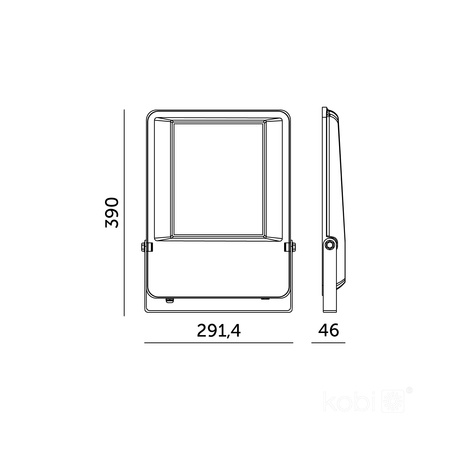 LED-Außenstrahler Garten 150W 19500lm 4000K Neutral 120° IP65 IK06 Schwarz Seul Kobi