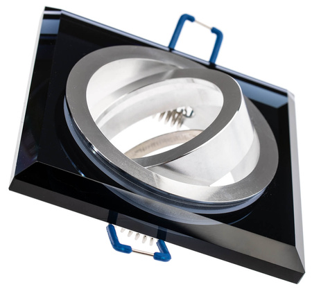 Halogen-GLAS-Deckenleuchte ARIAN MR16 GU10 LUMILED quadratisch beweglich Schwarz