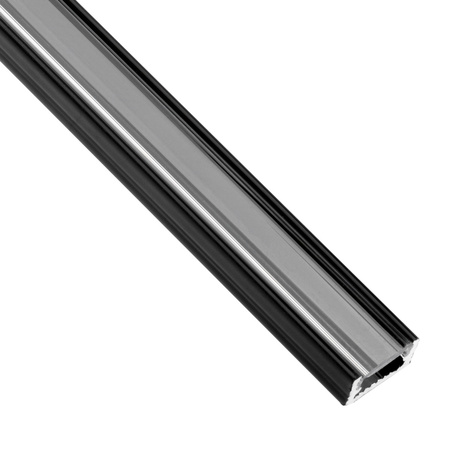 Aluminiumprofil MINI für LED-Streifen mit Klarglasabdeckung, 1m Schwarz LUMILED