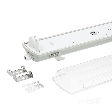 Hermetische LED-Leuchte G13 IP65 Grau Hermic Kobi